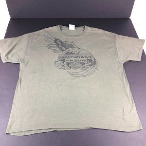 Harley Davidson Shirt Men Extra Large Green Proud Eagle Rider Birmingham Alabama